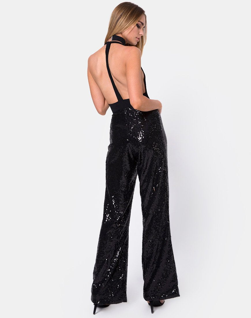 Imagen del pantalón Praga de mini lentejuelas Negro