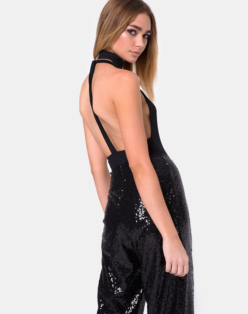 Imagen del pantalón Praga de mini lentejuelas Negro
