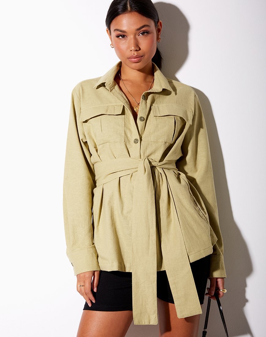 Camisa Prami en verde oscuro