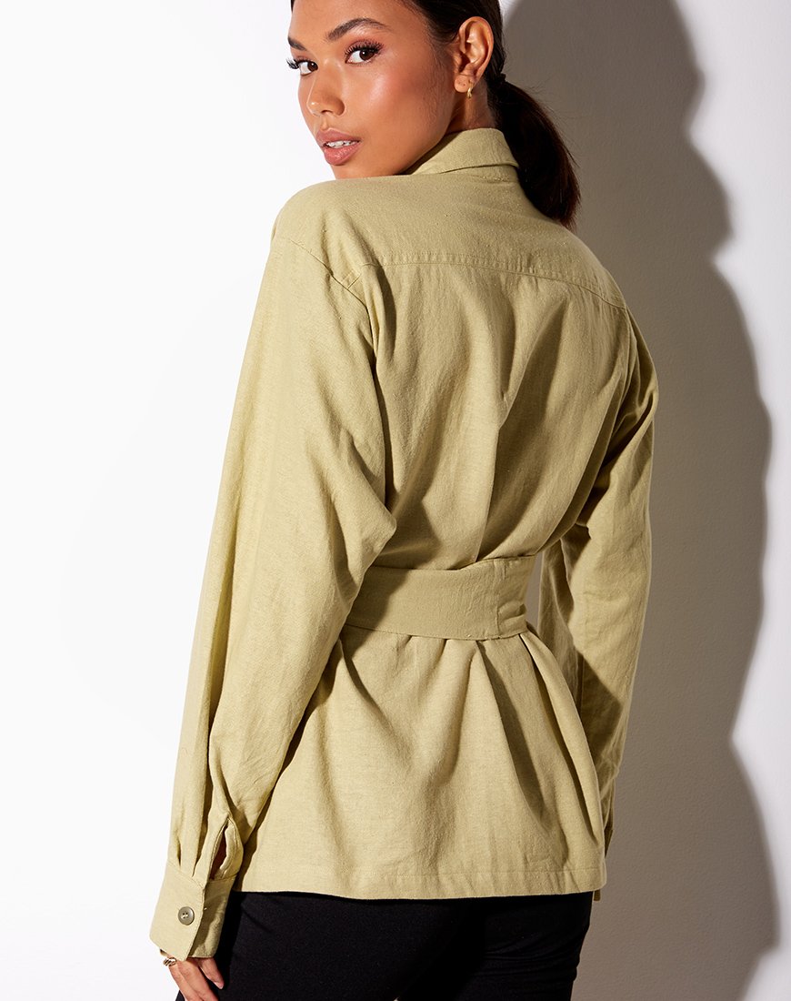 Camisa Prami en verde oscuro