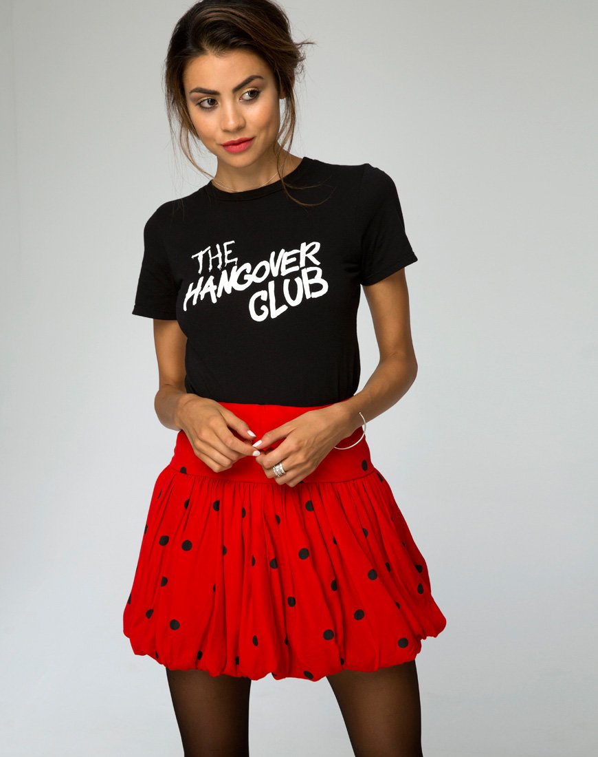 Falda Puff Ball en Polkadot Rojo y Negro