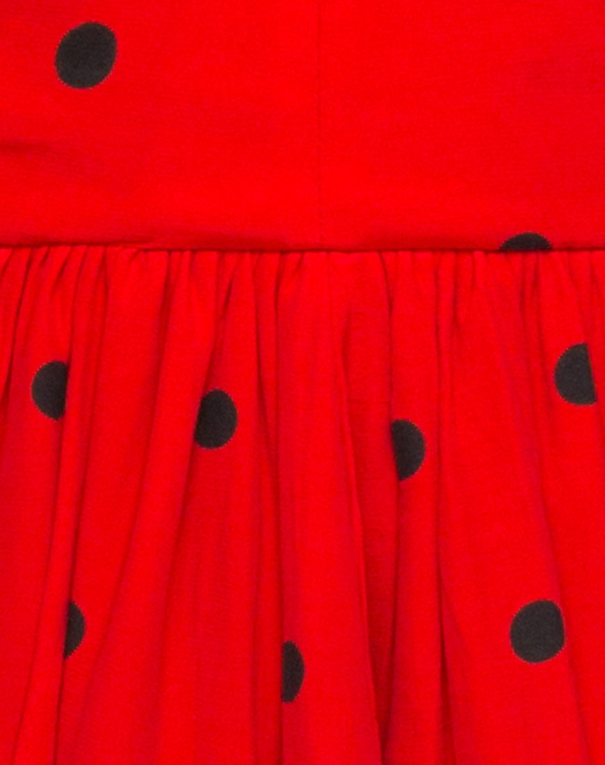 Imagen de Falda Puff Ball en Polkadot Rojo y Negro