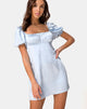 Imagen de Purla Mini Dress in Satin Powder Blue