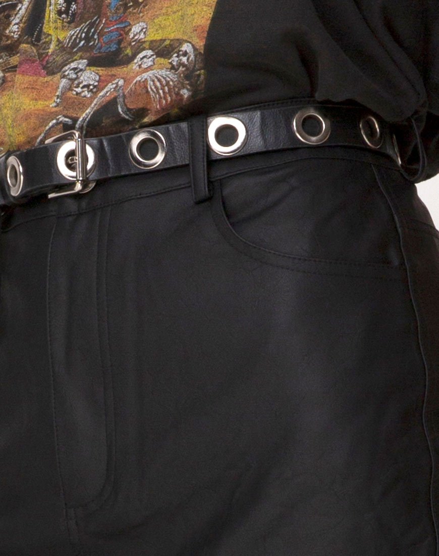 Imagen de Pyra Falda Midi en PU Negra