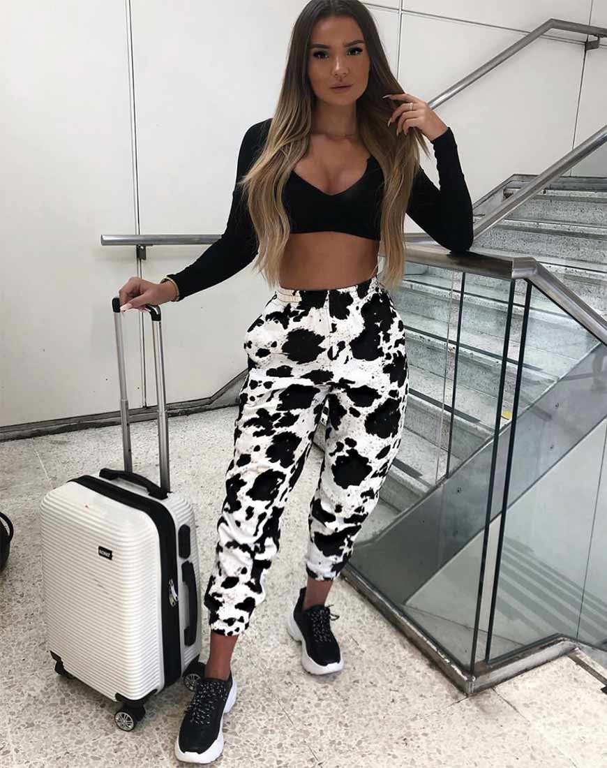 Imagen de Basta Jogger en piel de vaca Marrón/Blanco