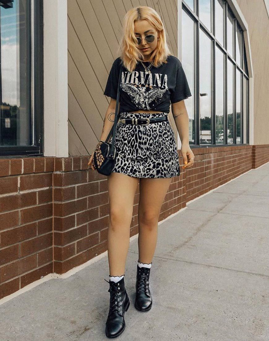 Minifalda Sheny en leopardo gris