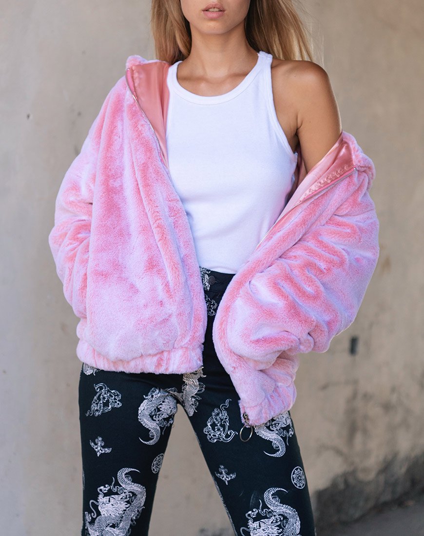 Chaqueta Emerson de piel sintética rosa