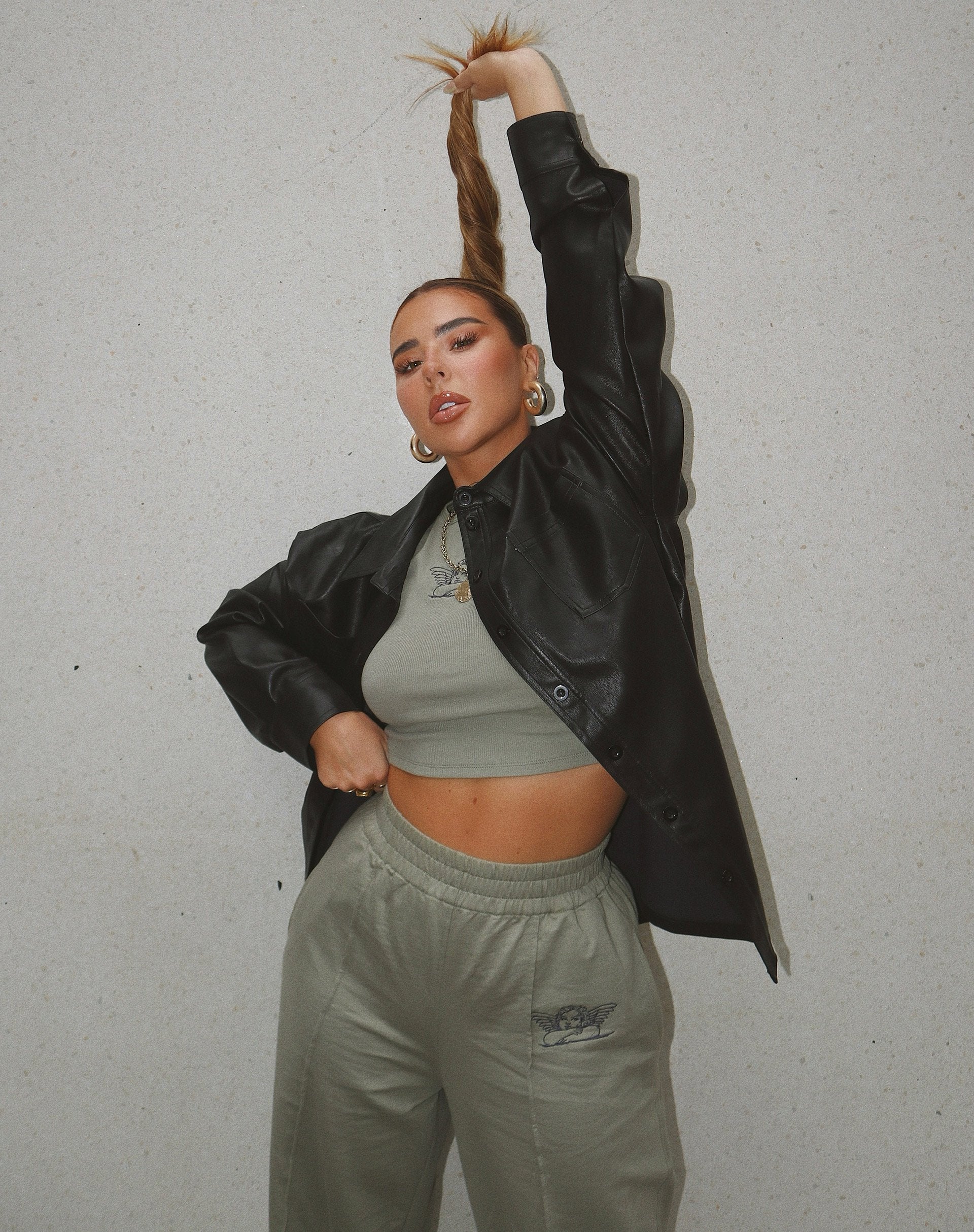 Imagen de Gimon Crop Top en canalé gris salvia Angelo Embro