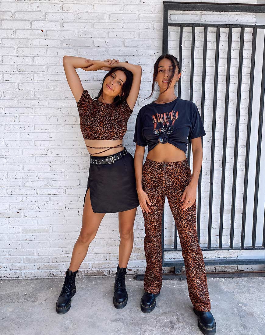 Top Tasya en leopardo naranja