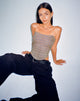 imagen de Kayashi Corset Top en Micro Brown Check