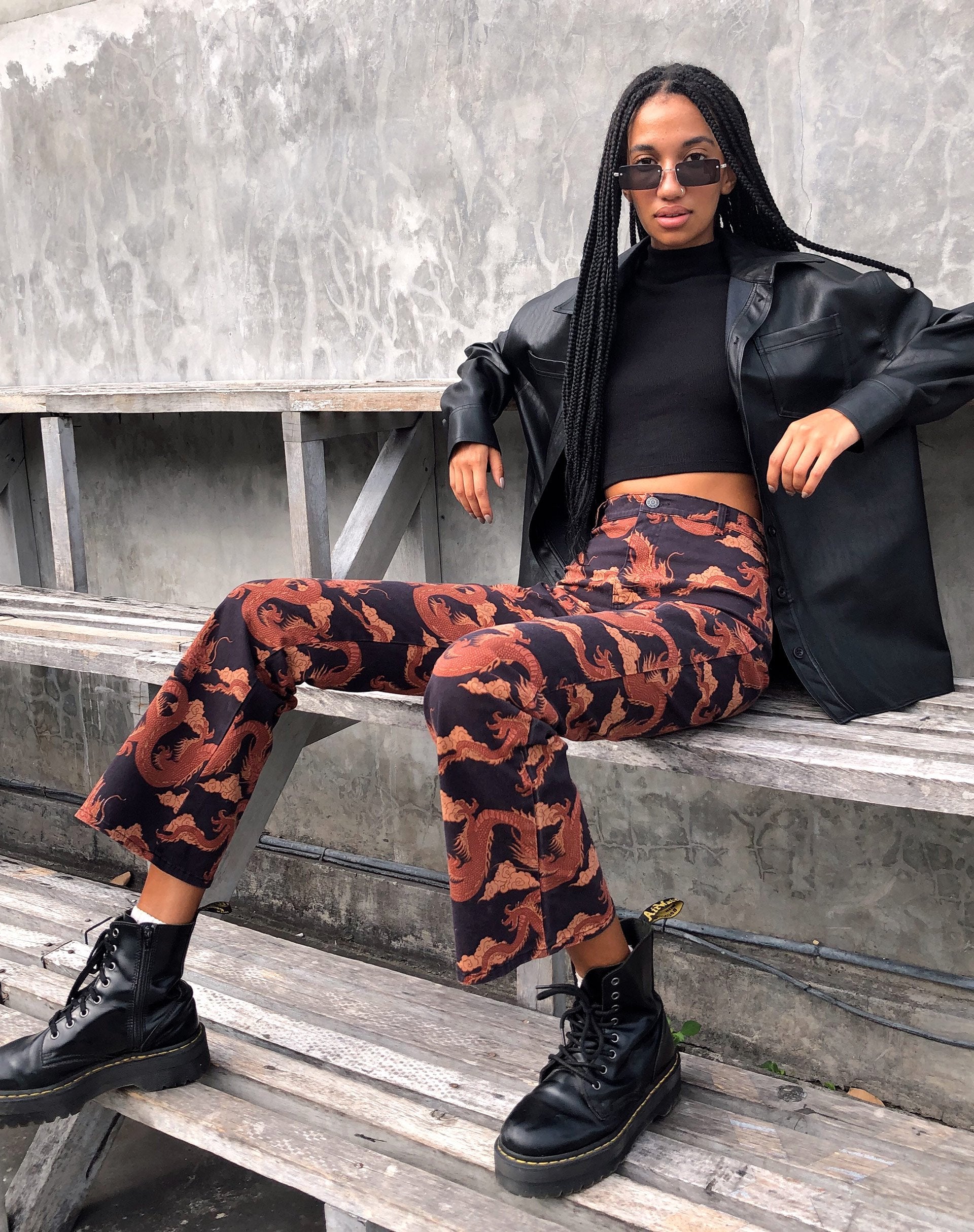 Imagen de Zoven Flare Trouser in Tonal Dragon Orange