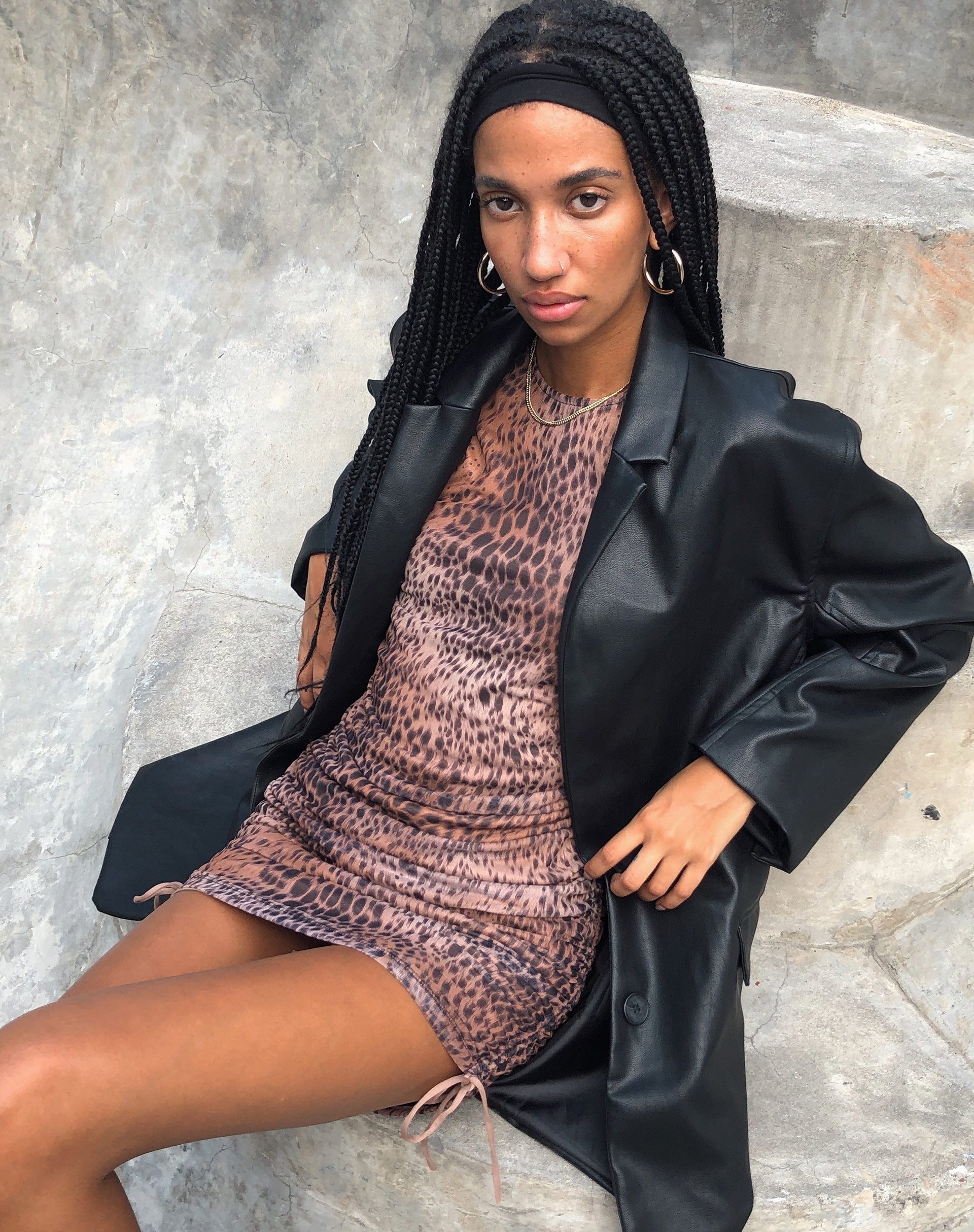 Imagen de Ardilla Bodycon Dress in Gradient Cheetah Brown