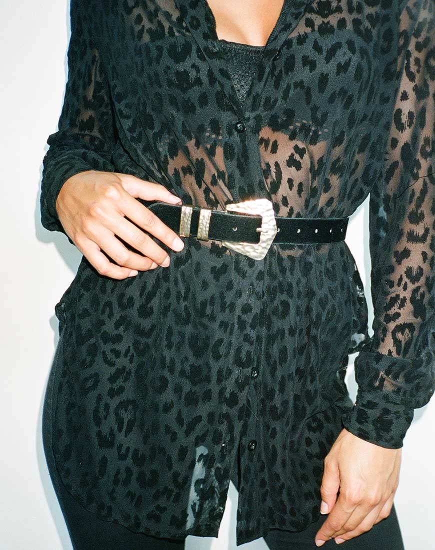 Camisa Phobe en Red Leopardo Negra