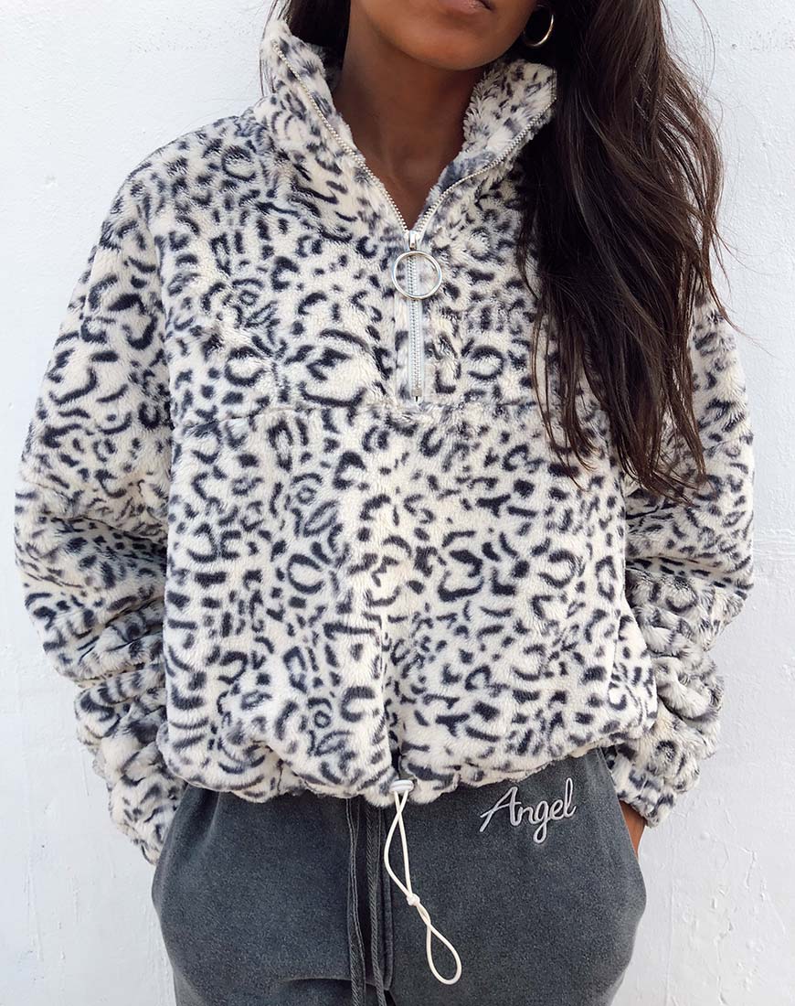 Chaqueta Nero Ring Pull de leopardo blanco