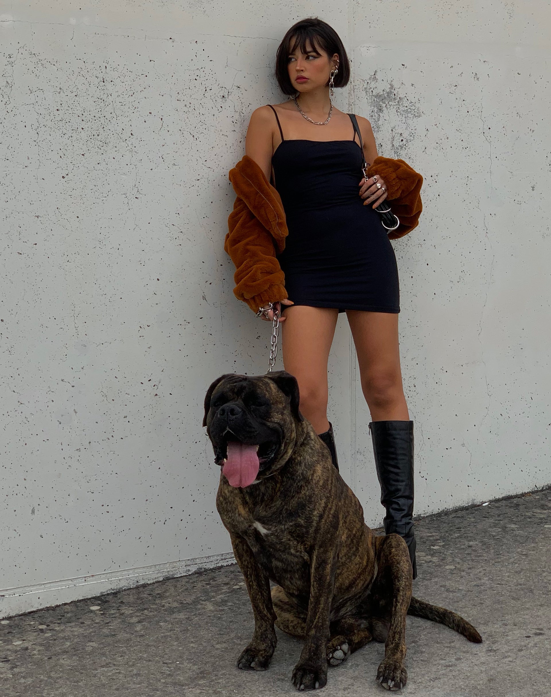 Imagen de MOTEL X IRIS Sambre Mini Dress in Lycra Negro