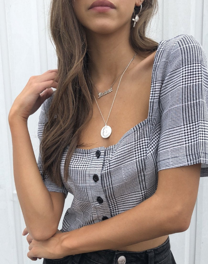 Legia Crop Top de Charles Check Gris