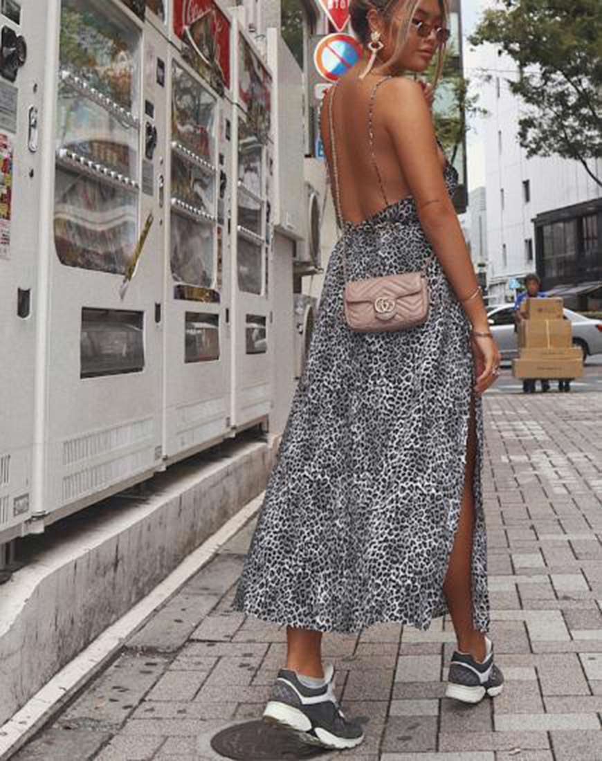 Imagen de Hime Maxi Dress in Rar Leopard Grey