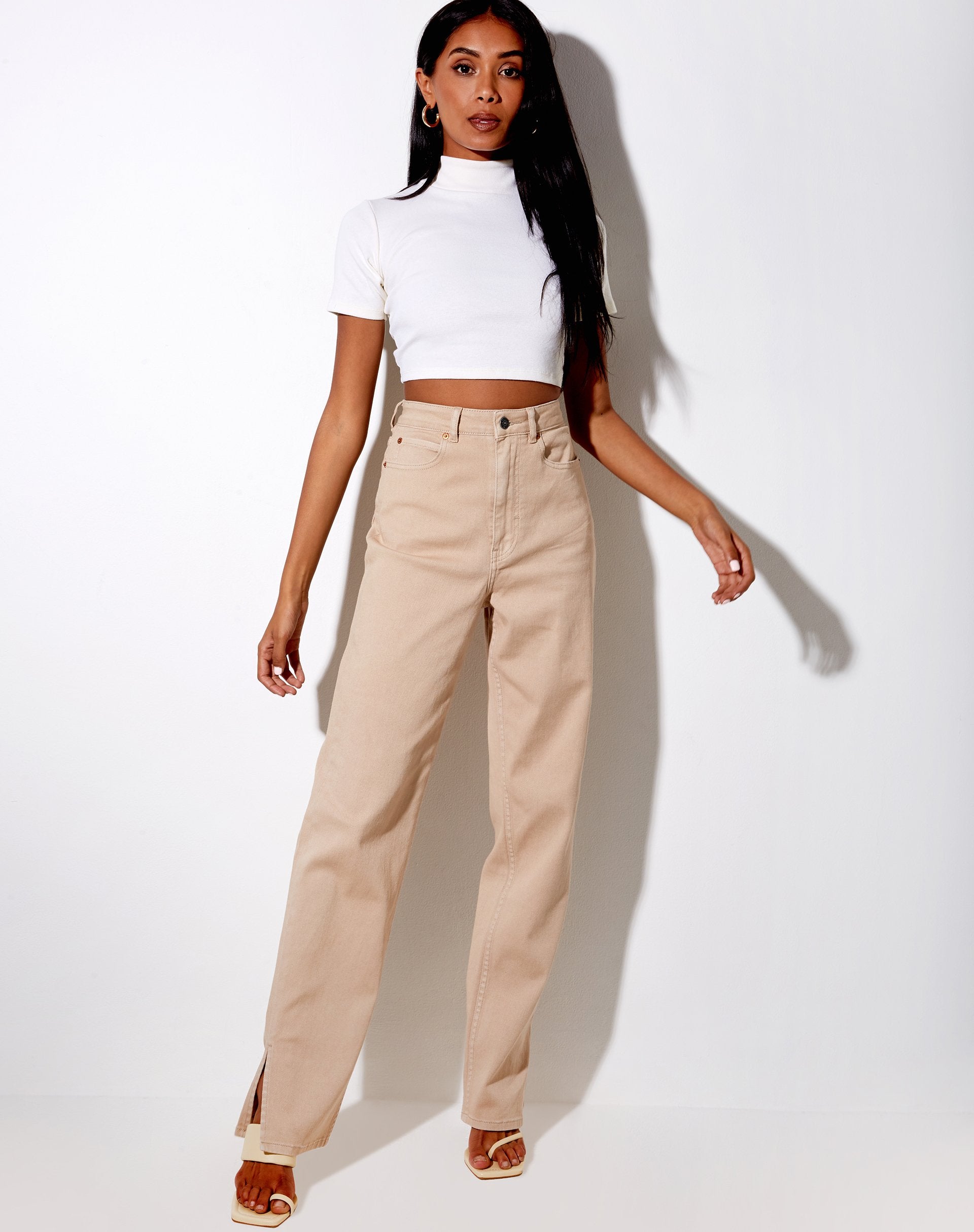 Imagen de Que Crop Top en canalé marfil