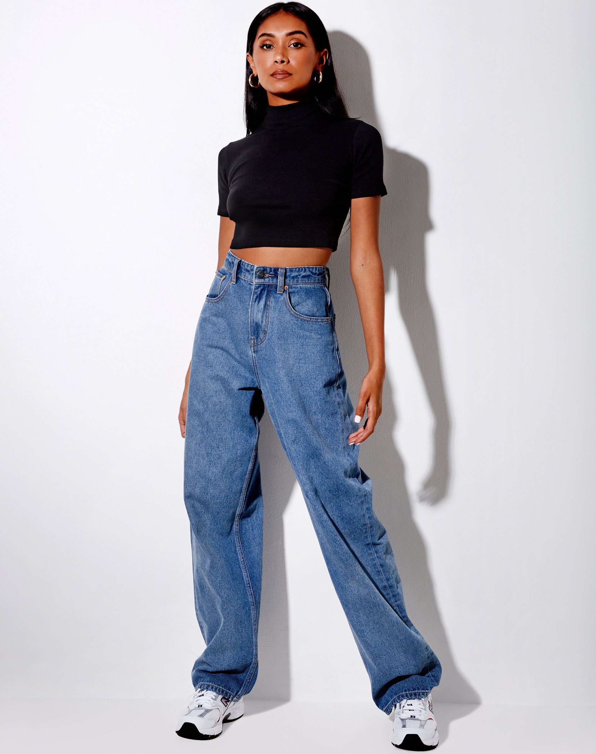 Imagen de Que Crop Top in Rib Negro
