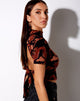 Imagen de Que Backless Top in Tonal Dragon Orange