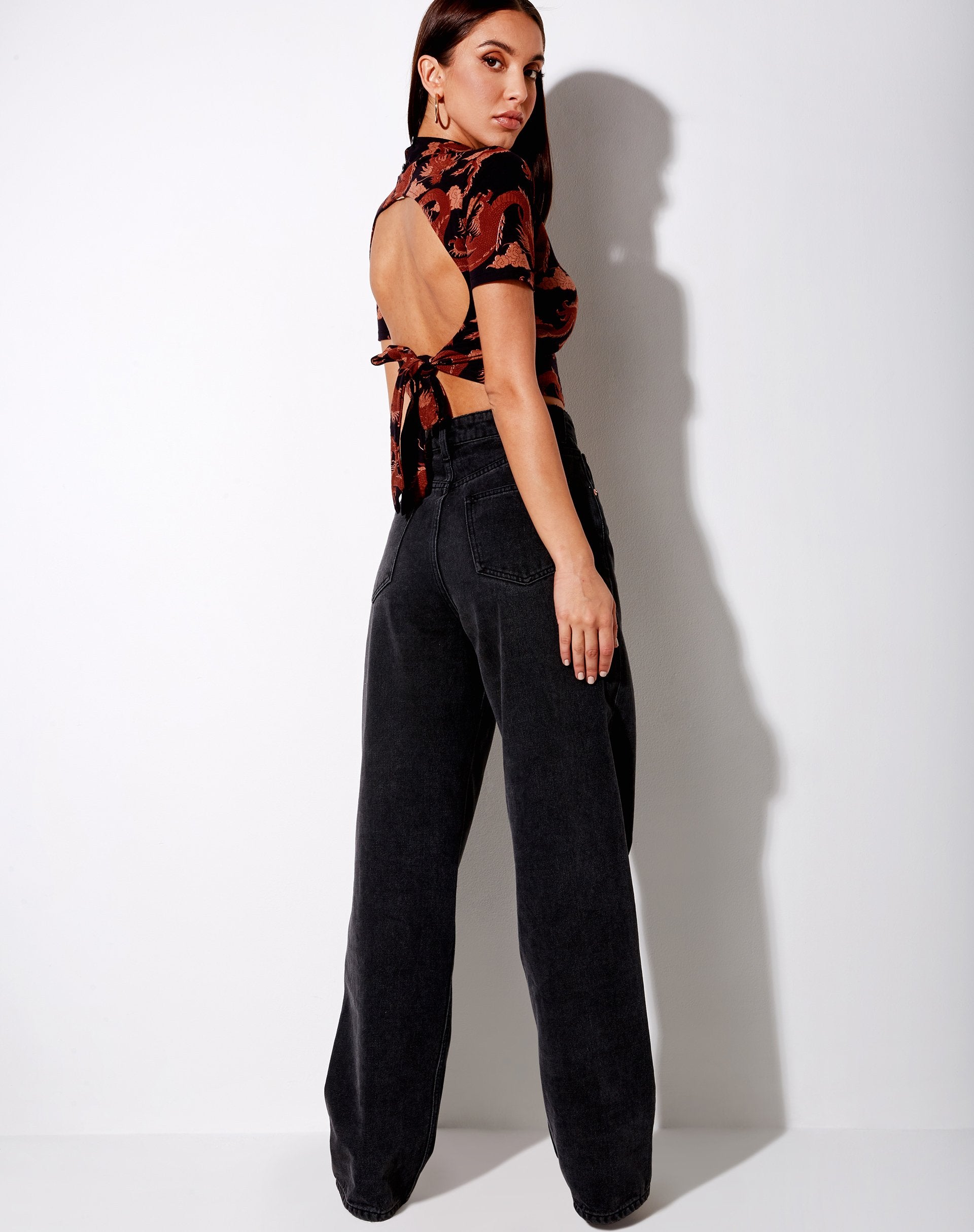 Imagen de Que Backless Top in Tonal Dragon Orange