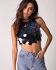 Imagen de Queenz Crop Top en Big Disc Sequin Petrol