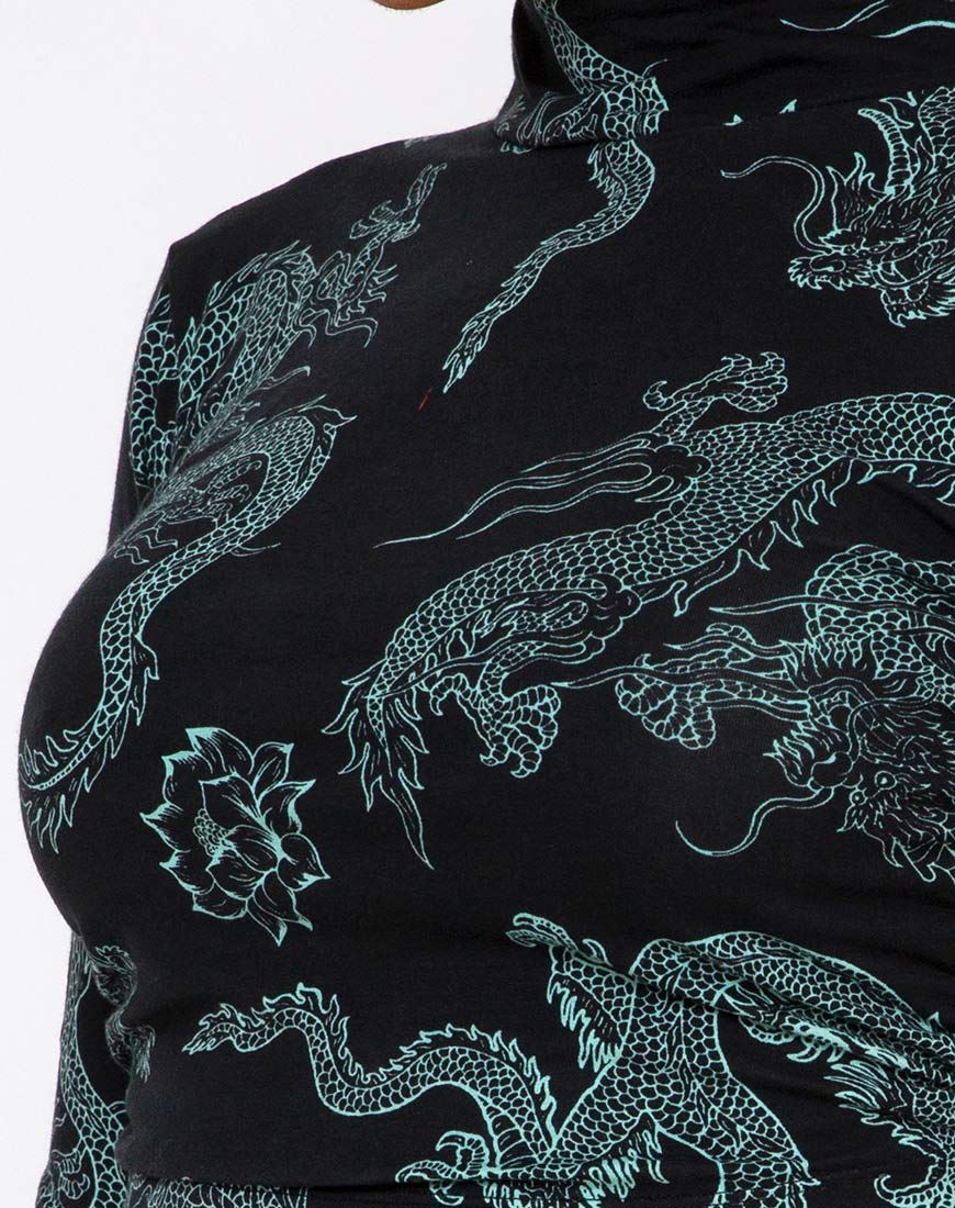 Imagen de Quelia Top en Flor de Dragón Negro y Menta
