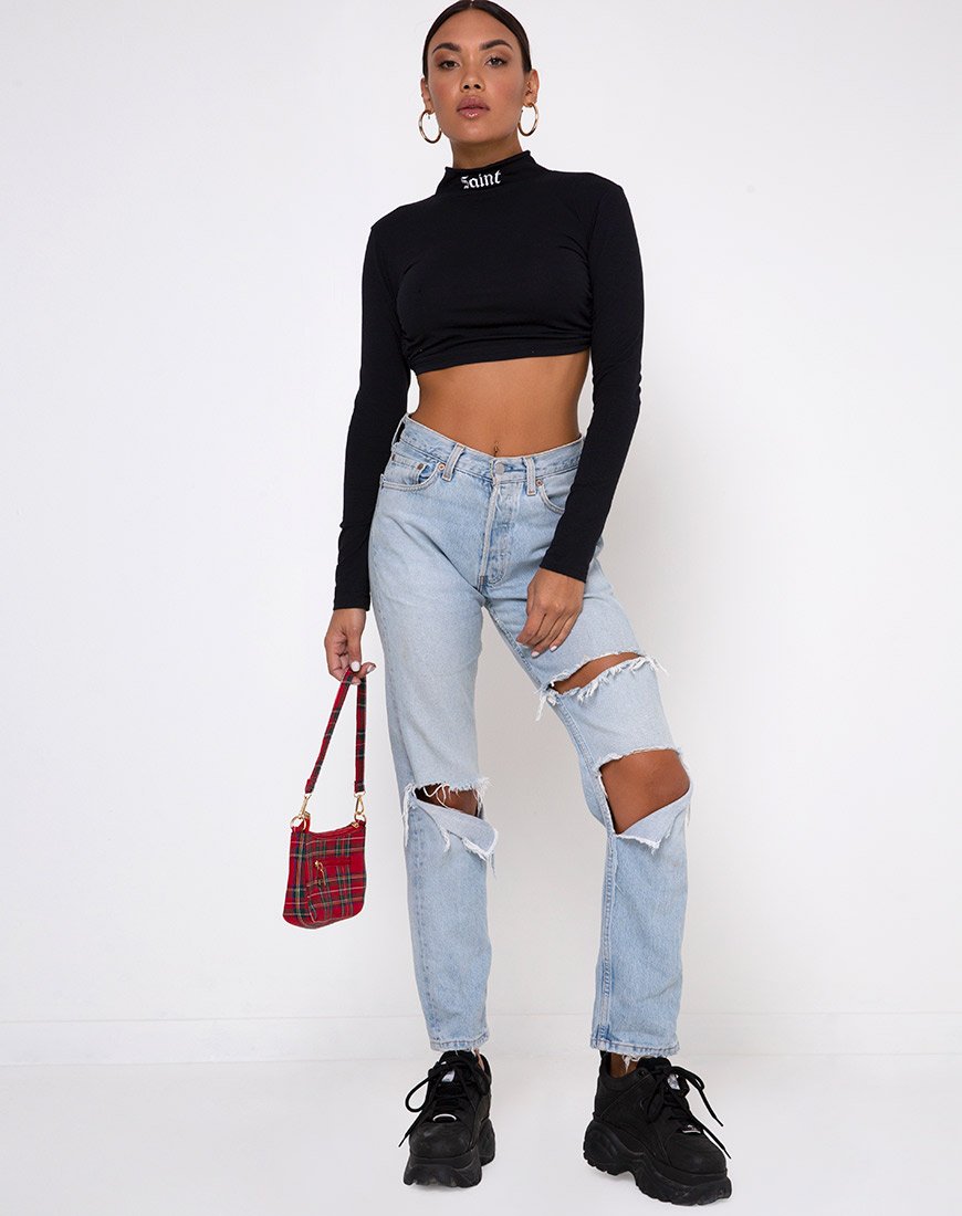 Imagen de Quelia Crop Top en negro con Saint Embro