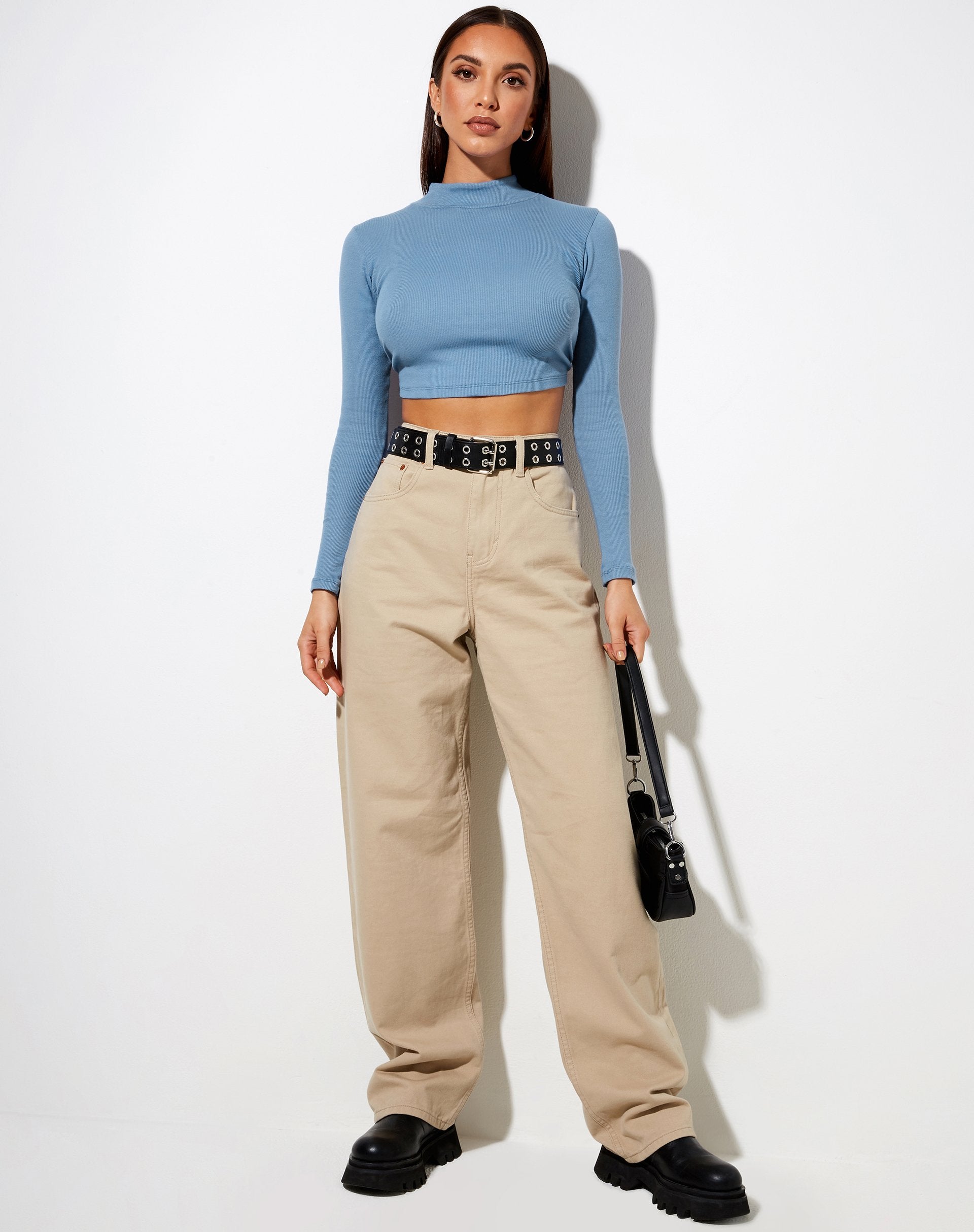 Imagen de Quelia Crop Top en canalé Grapemist