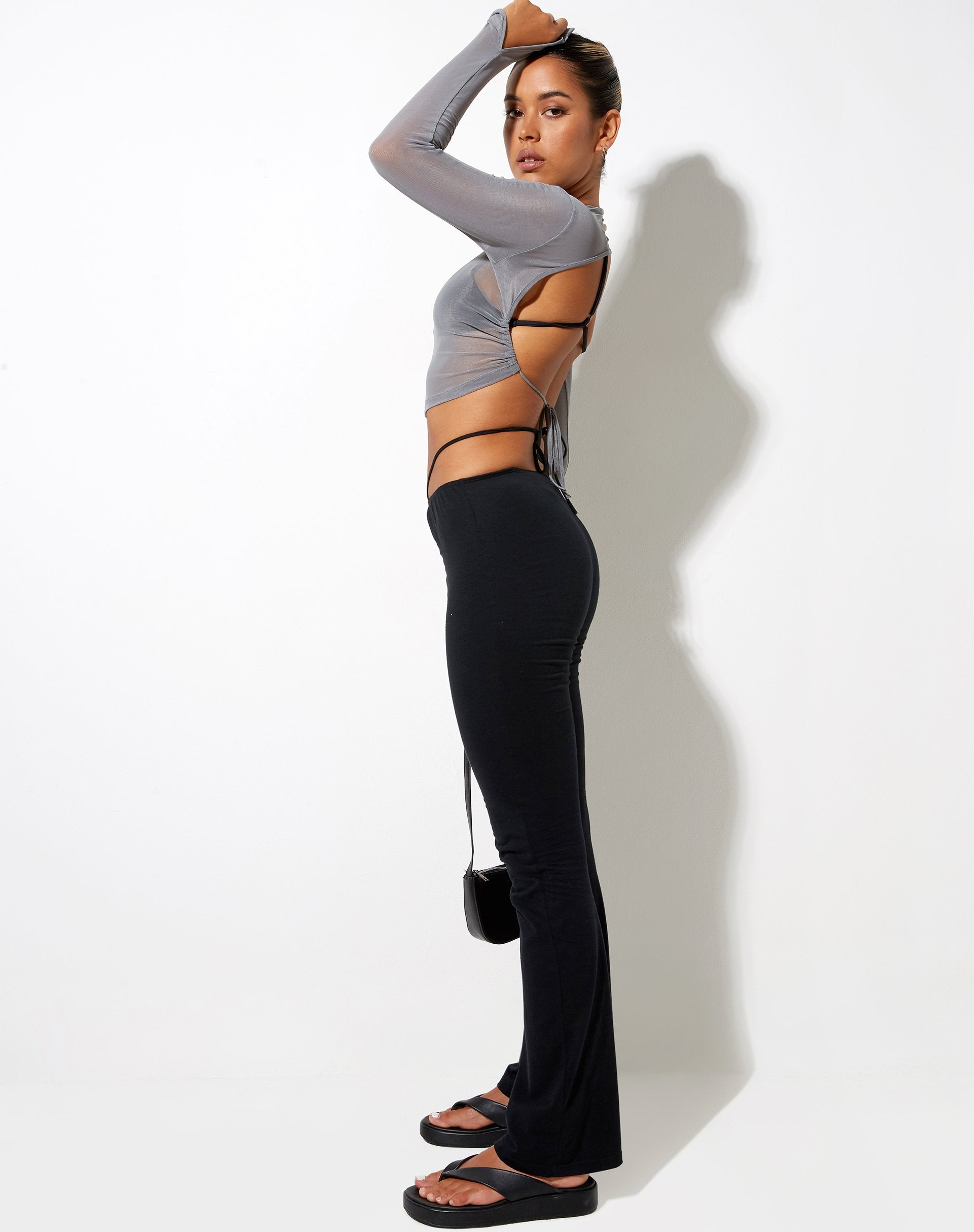 Imagen de Quelia Crop Top en Mesh Gris