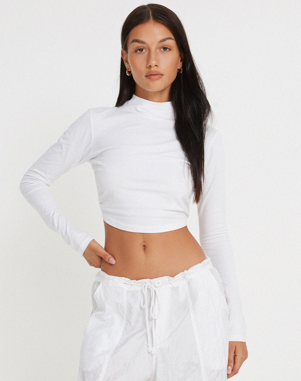 Quelia Top Blanco con Espalda Abierta