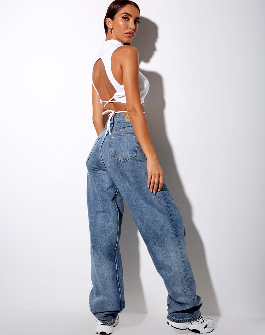 Imagen de Quera Crop Top en rib blanco