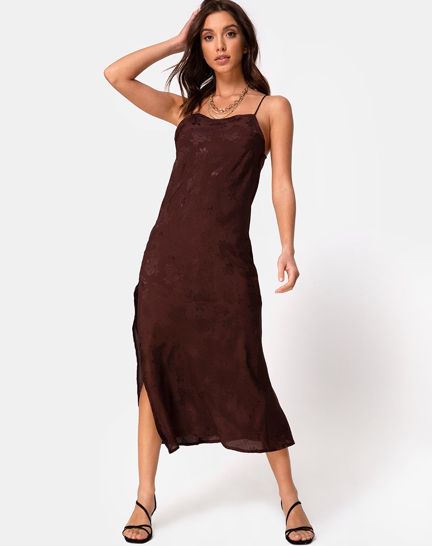 Imagen de Vestido Quinty en Satén Rosa Cacao