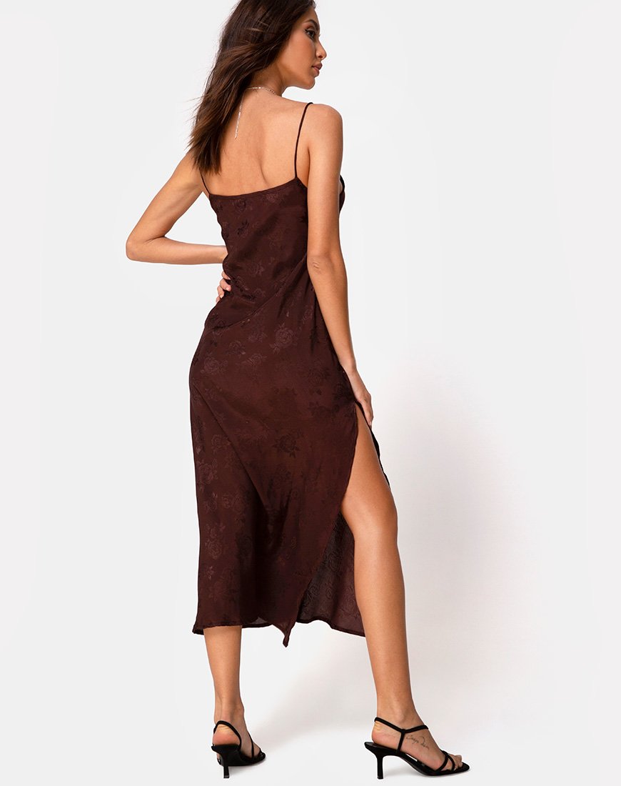 Vestido Quinty en Satén Rosa Cacao