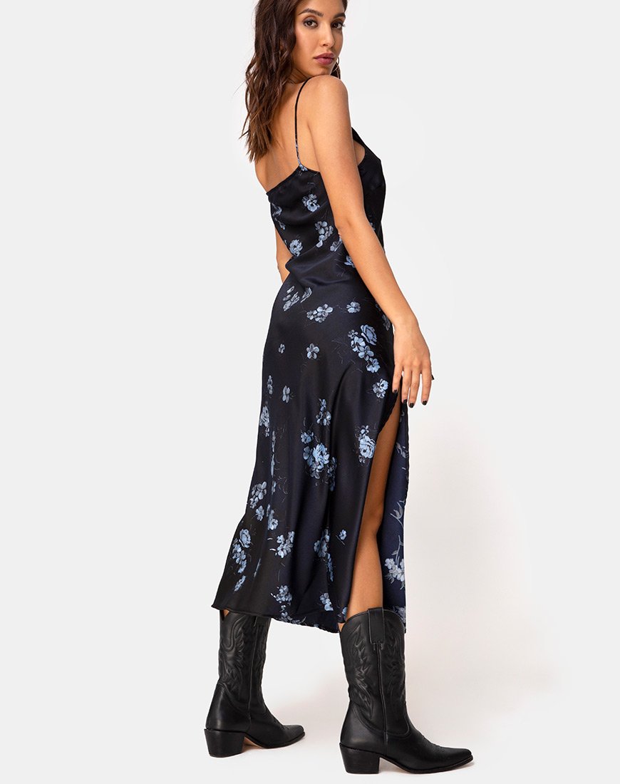 Vestido Quinty en Mono Flor Negro