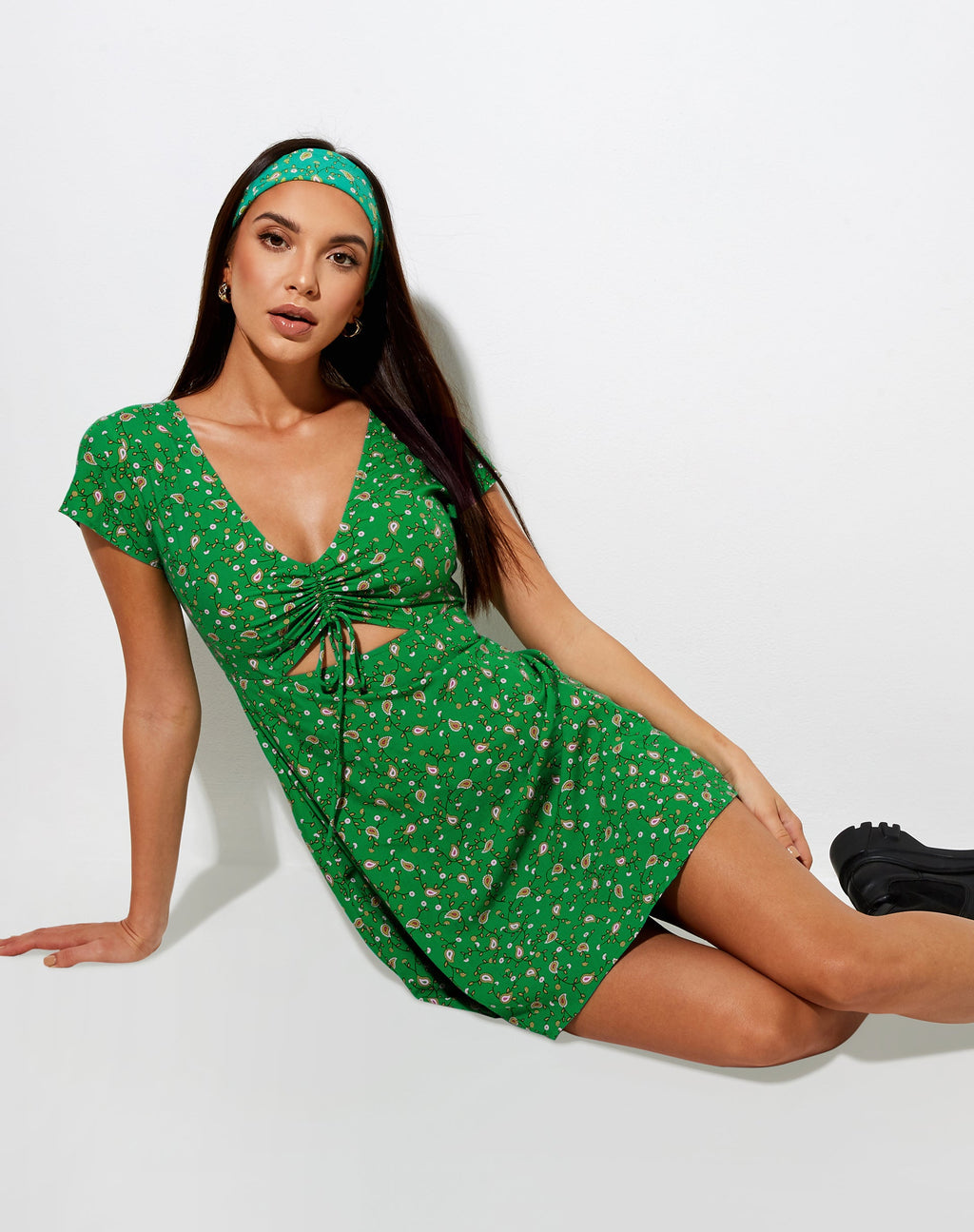 Mini Vestido Raela en Paisley Fun Verde