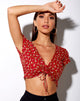 Imagen de Raeto Crop Top en Falling For You Floral Rojo