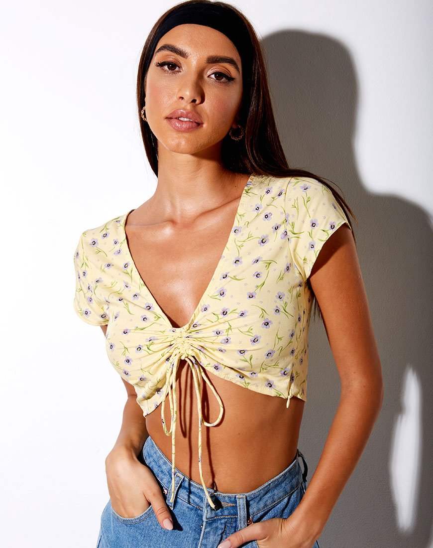 Crop Top Raeto en Flor silvestre Gota de limón