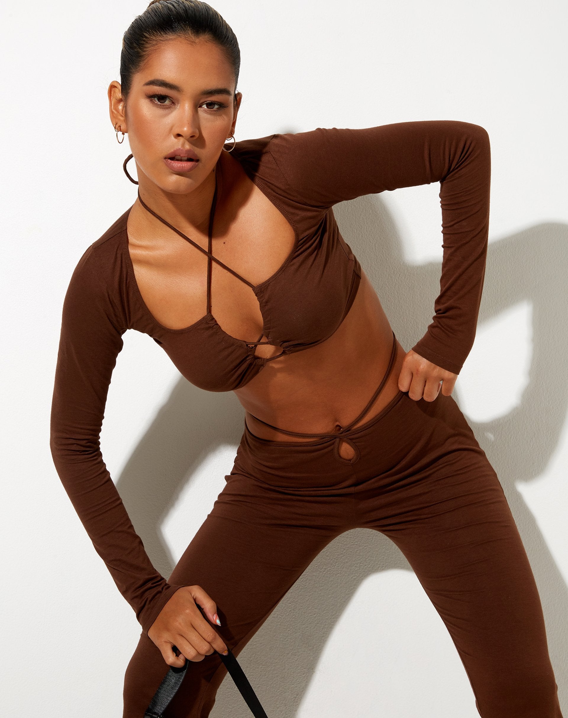 Imagen de Rana Crop Top en Lycra Cacao
