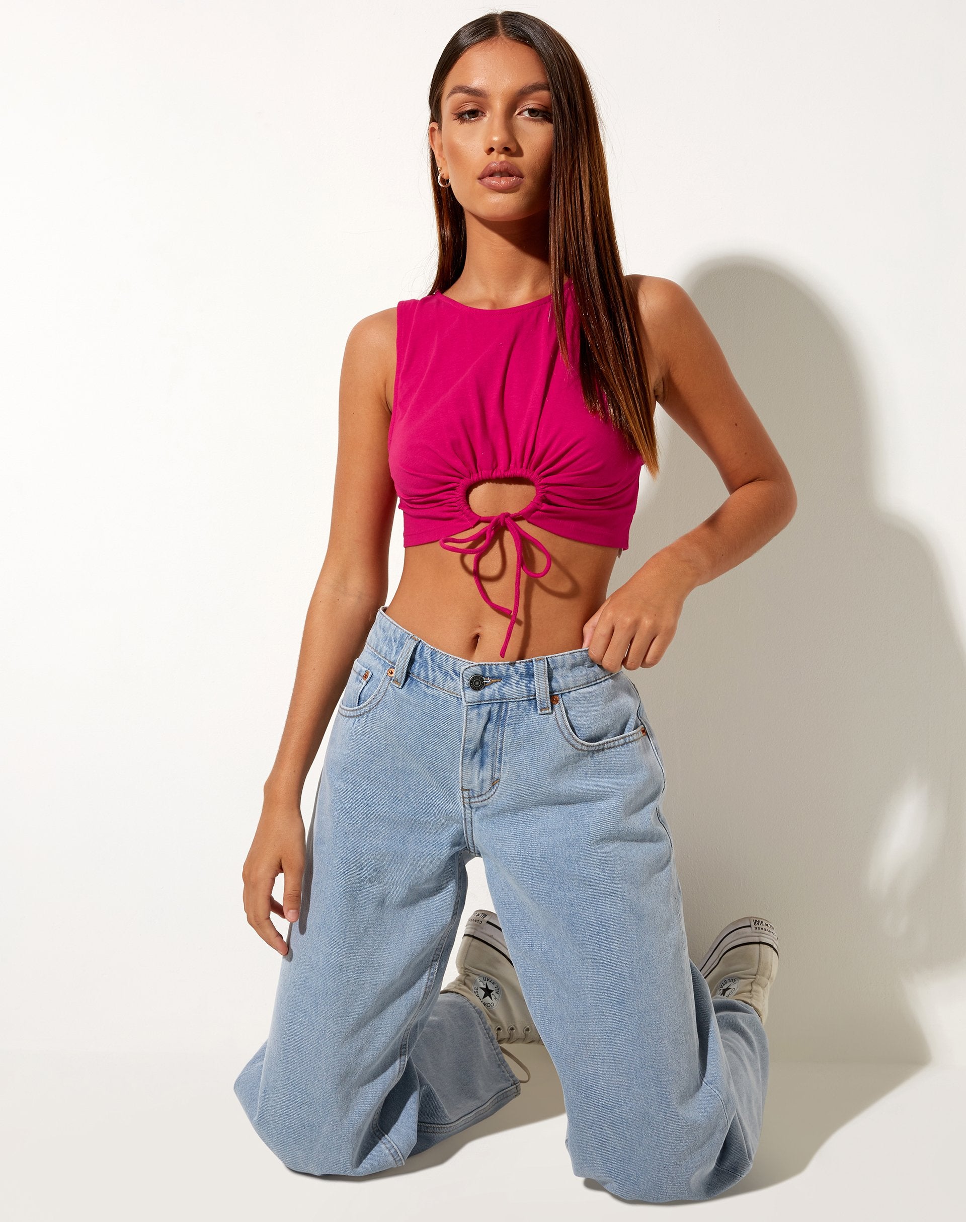 Imagen de Yasni Crop Top en Lycra Fandango Rosa