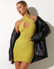 Vestido Ranima Bodycon en Jersey Burbuja Aceite de Oliva
