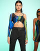 Imagen de MOTEL X OLIVIA NEILL Tapi Crop Top en verde y azul solarizados
