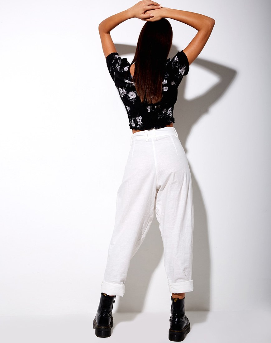 Imagen de Raquel Crop Top en Mono Flor Negro