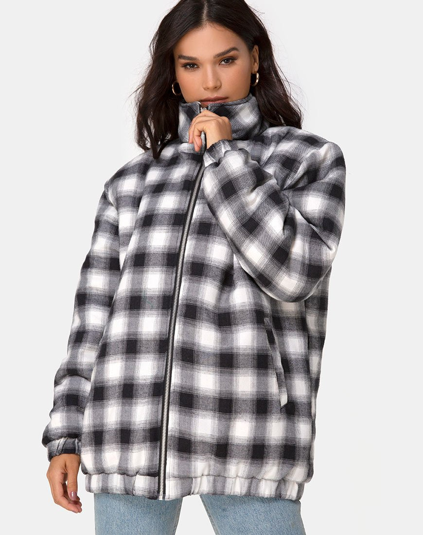 Chaqueta Raven de cuadros negros y blancos