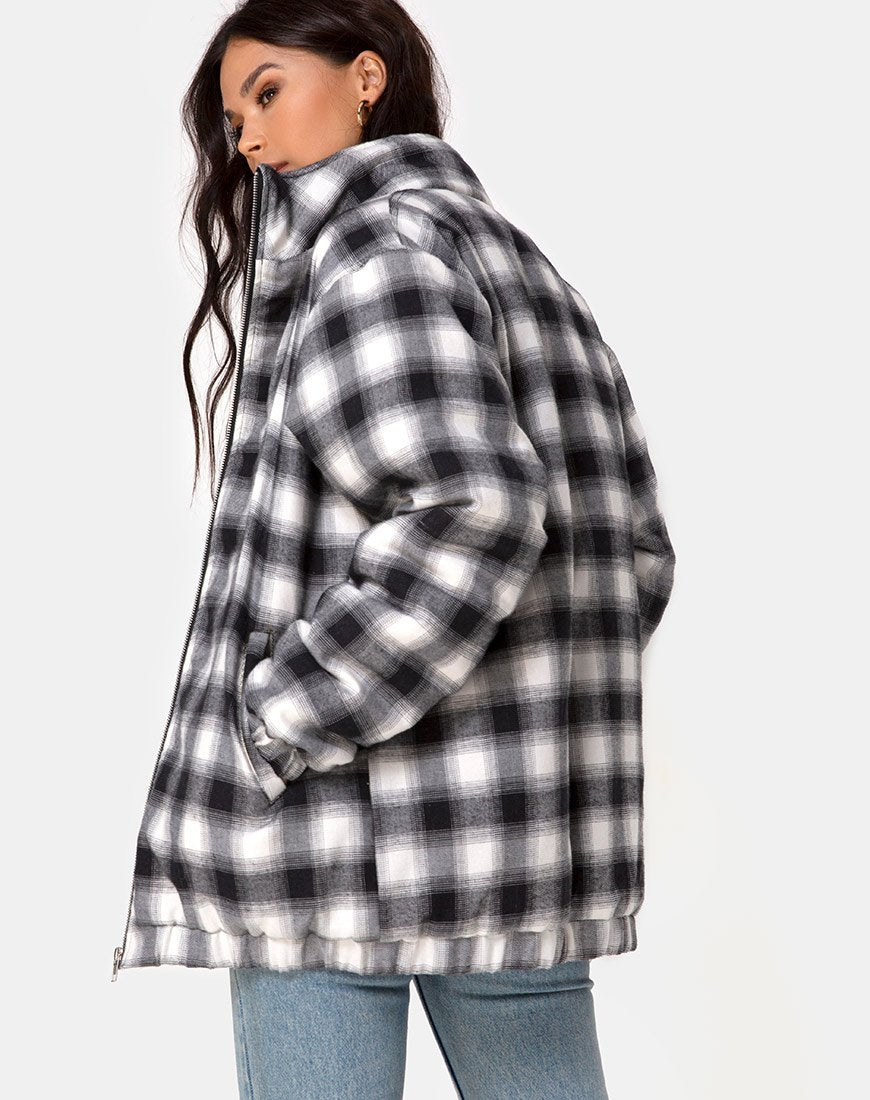 Chaqueta Raven de cuadros negros y blancos