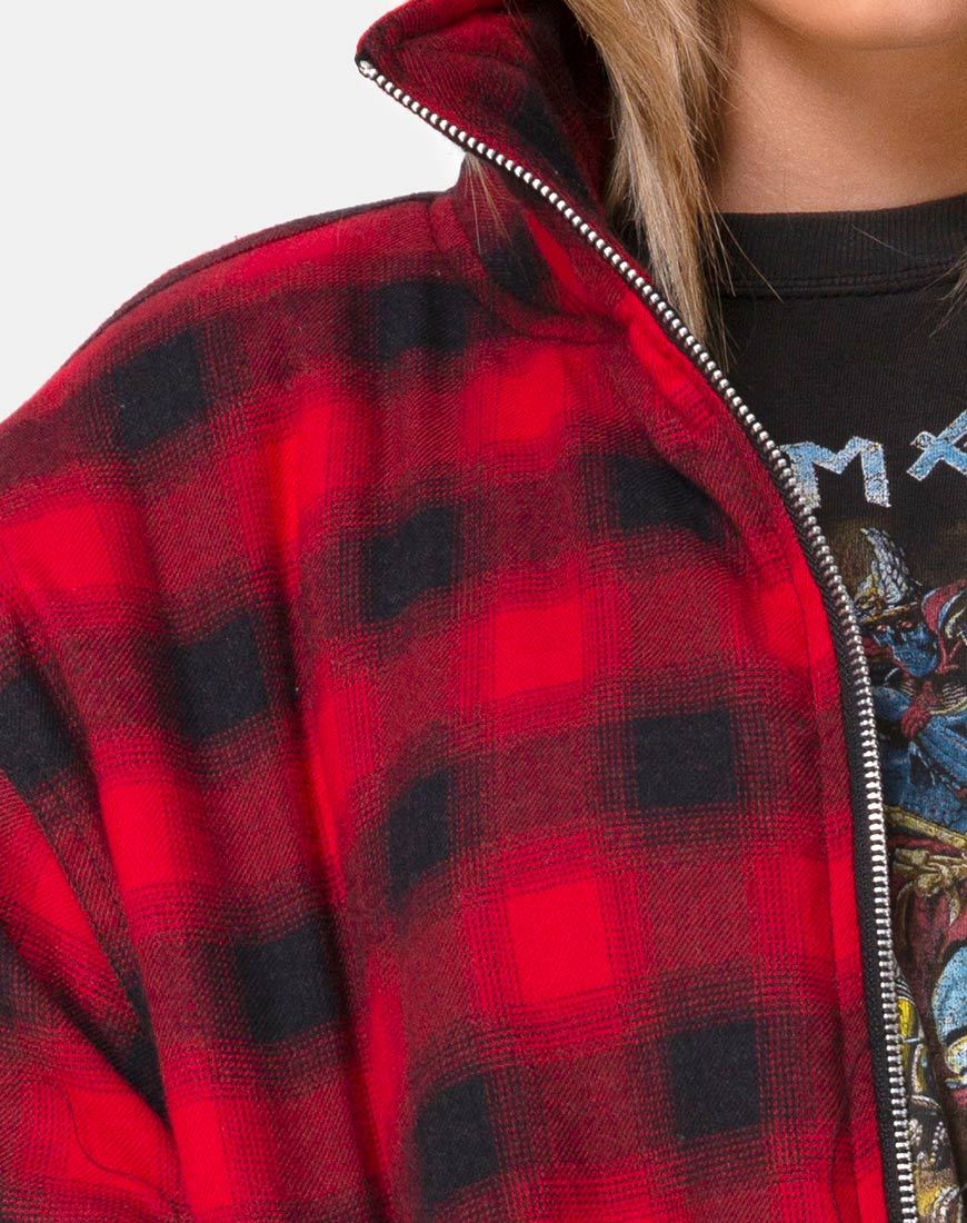 Imagen de la chaqueta Raven en Plaid Rojo Negro