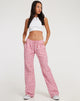 Foto de Raya Wide Leg Trousers in Apple Check Blush Red