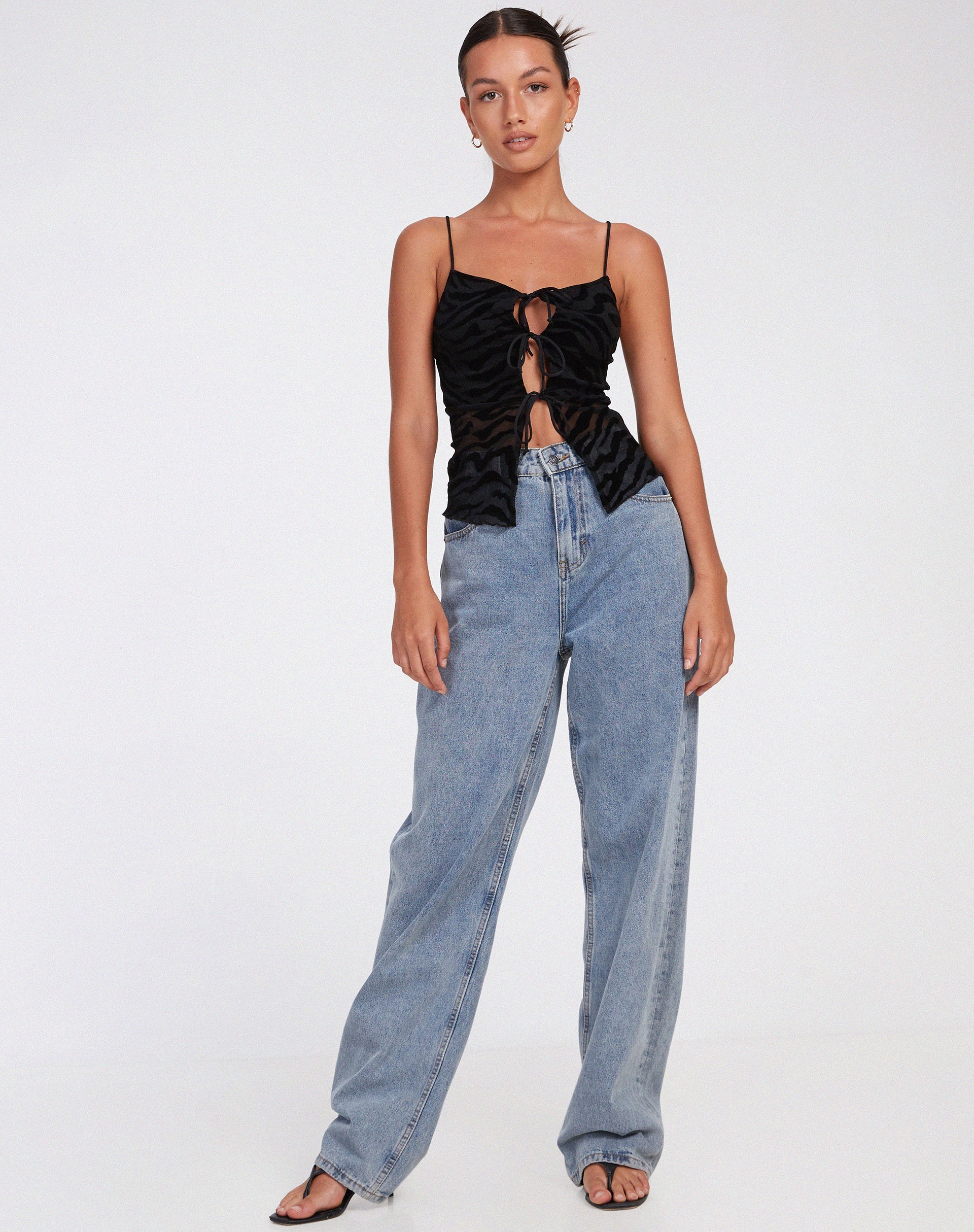 IMAGEN DE Rayu Top en Zebra Flock Negro
