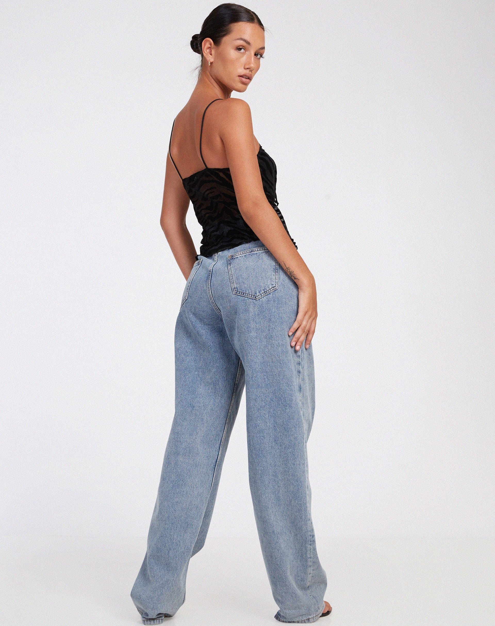 IMAGEN DE Rayu Top en Zebra Flock Negro