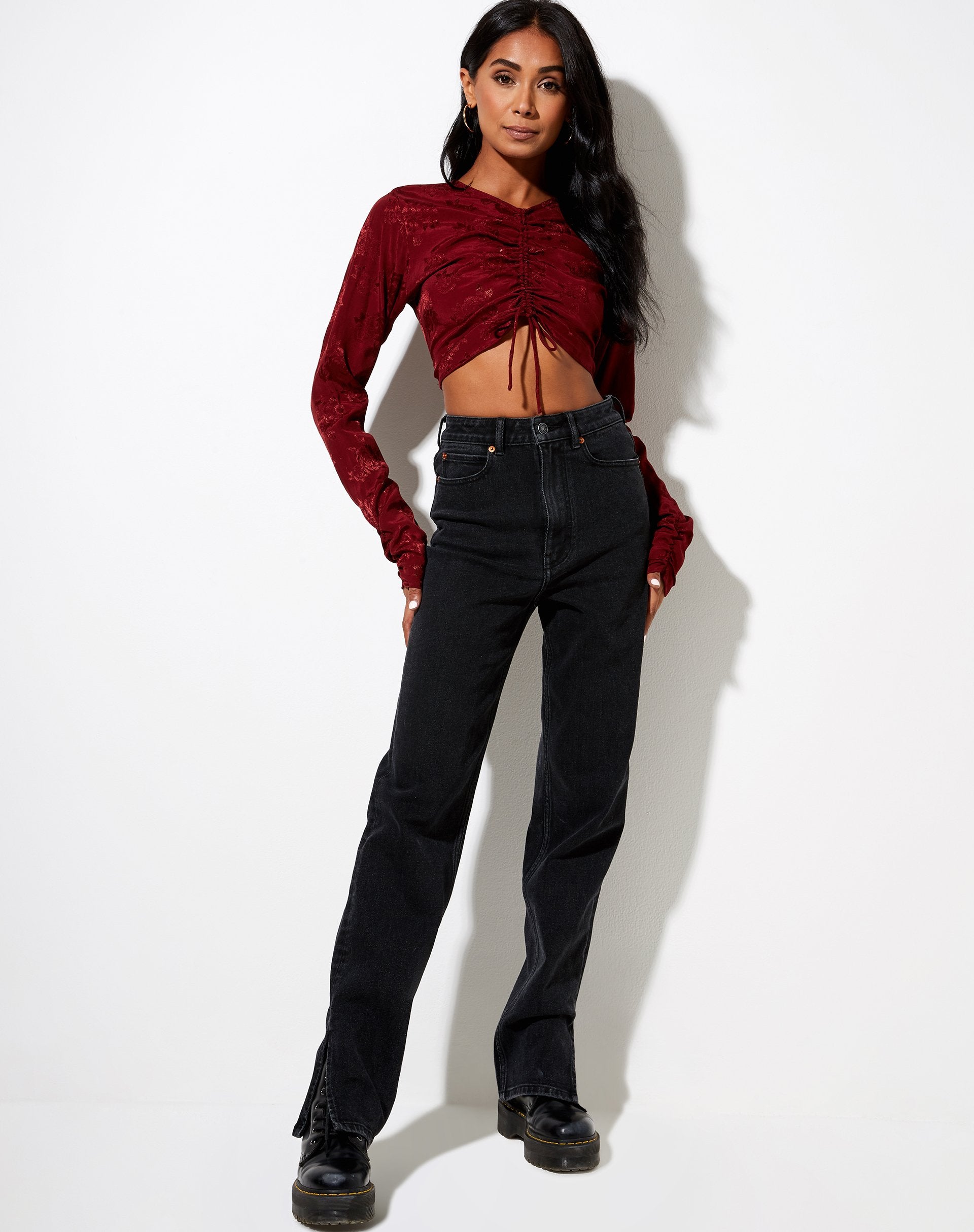 Imagen de Rean Crop Top en Satén Rosa Mora
